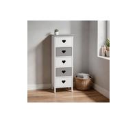 Home Source Heartswood 5 Drawer Chest Storage Unit Bedroom Office Organiser Wooden