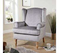 Home Source Helena Wingback Armchair Occasional Sofa Modern Accent Chair Seating in Silver Home Source Silver