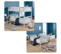 Home Source Hendon Children's Wooden Single Splittable Bunk Bed Grey