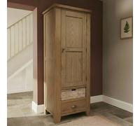 Home Source Holcombe Fully Assembled Solid Wood With Oak Veneer Single Pantry Larder Storage Unit