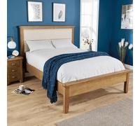 Holcombe Solid Wood Double Bed Frame Wooden Slats Bedroom Furniture