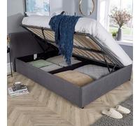 Home Source Horizon Ottoman Side Gas Lift Bed Frame in Grey | Size: Double Home Source Grey Double