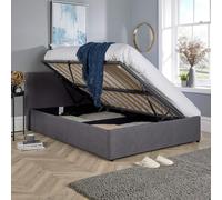 Home Source Horizon Ottoman Side Gas Lift Bed Frame in Grey | Size: Double Home Source Grey Double