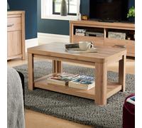 Home Source Huntingdon Open Shelf Coffee Table Storage Unit Oak Effect