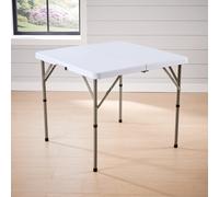 Home Source Indoor Outdoor 86cm Square Folding Trestle Table White