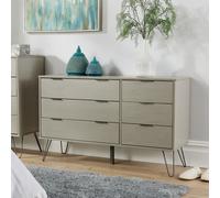 Acadia Modern Industrial 6 Drawer Chest Home Source Grey One Size