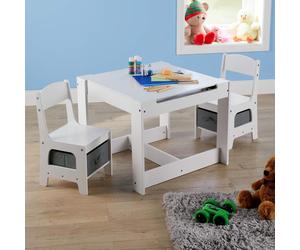Home Source Kids Childrens Learning Activity Drawing Table Chair Set Top Playroom in White Home Source White
