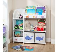 Home Source Kids Storage Toy Bookshelf Organiser Drawer Two Storage Boxes Shelves Home Source Multicolor