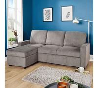 Home Source Kingston Sectional Upholstered Pull-Out L-Shaped Corner Sofa Bed