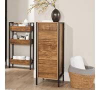 Home Source Locastra Bathroom Cabinet 3 Drawer Storage Organiser Modern Design in Dark Brown Home Source Dark Brown