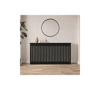 Home Source Loxley Extra Large Radiator Cover MDF Wooden Home Decorative Modern in Black Home Source Black