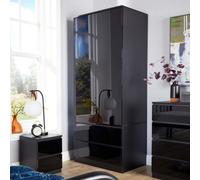 (Black) Lugano 2 Door 2 Drawer Wardrobe