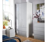 (Grey) Lugano 2 Door 2 Drawer Wardrobe