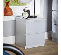 Lugano 2 Drawer Bedside Cabinet Home Source Grey One Size