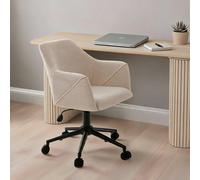 Home Source Lumera Home Office Upholstered Computer Swivel Chair With Armrest - Beige
