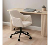 Home Source Lumera Home Office Upholstered Computer Swivel Chair With Armrest - Ivory