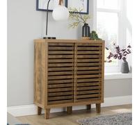 Home Source Luna Sideboard 2 Doors Storage Cupboard Highboard Side Cabinet in Brown Home Source Brown