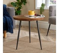 Home Source Manhattan Round Mango Wood With Metal Legs Small Coffee Table