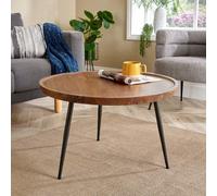 Home Source Manhattan Round Mango Wood With Metal Legs Large Coffee Table