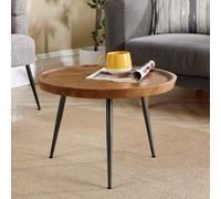 Home Source Manhattan Round Mango Wood With Metal Legs Medium Coffee Table