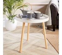 Home Source Marlow Accent Side Table in White Home Source White
