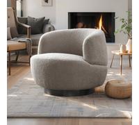 Home Source Meadow Mink Boucle Swivel Occasional Accent Chair
