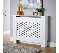 Home Source Medium Radiator Cover MDF Wooden Home Decorative Modern Design in White Home Source White Medium