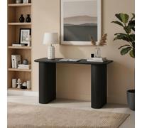 Home Source Monroe Wooden Compact Desk Computer Pc Laptop Table Workstation Office - Black