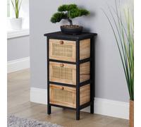 Home Source Solid Wooden Storage Chest 3 Drawers Organiser Rustic Fully Assembled in Brown Home Source Brown