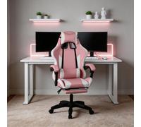 Home Source Neuro Adjustable Pvc Gaming Chair With Footrest And Lumbar Support