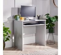 Home Source Newport Space Saving Computer Home Office Study Desk With Keyboard Tray Grey