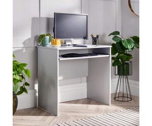 Home Source Newport Space Saving Computer Home Office Study Desk With Keyboard Tray Grey