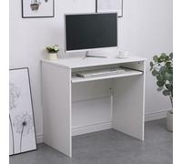 Home Source Newport Space Saving Computer Home Office Study Desk With Keyboard Tray White