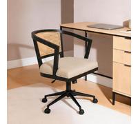 Home Source Nola Rattan Home Office Computer Swivel Chair With Armrests Home Office - Black