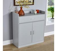 Home Source Novara Grey 2 Door Shoe Storage Drawer Cabinet