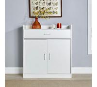 Home Source Novara White 2 Door Shoe Storage Drawer Cabinet