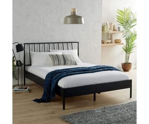 Home Source Odessa 5Ft King Black Metal Bed Frame With Headboard