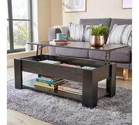 Home Source Orlando Lift Up Undershelf Storage Coffee Table Black