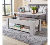 Home Source Orlando Lift Up Undershelf Storage Coffee Table Grey