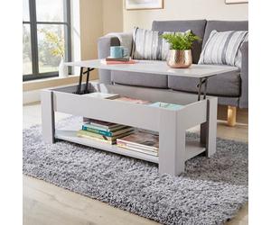 Home Source Orlando Lift Up Undershelf Storage Coffee Table Grey
