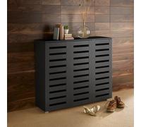 Home Source Oslo 3 Door Shoe Storage Cabinet Unit Black