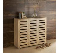 Home Source Oslo 3 Door Shoe Storage Cabinet Unit Oak Effect