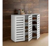 Home Source Oslo 3 Door Shoe Storage Cabinet Unit White