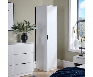 Home Source Phoenix 1 Door Wardrobe Storage White Bedroom Furniture