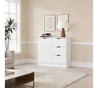 Phoenix Small 1 Door 3 Drawer Sideboard Cabinet Home Storage Cupboard White