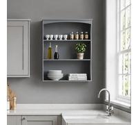 Home Source Polar Kitchen Wall Mounted 3 Shelves Painted Grey