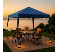 Home Source Pop Up Gazebo 3mx3m Outdoor Garden Marquee Canopy Tent with Carry Bag in Blue Home Source Blue