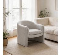 Home Source Prism Cream Boucle Fabric Occasional Accent Armchair
