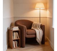 Home Source Prism Rust Boucle Fabric Occasional Accent Armchair