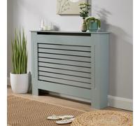 Home Source Radiator Cover Wooden MDF Grill Cabinet Entryway Hallway Shelf in Grey Home Source Grey